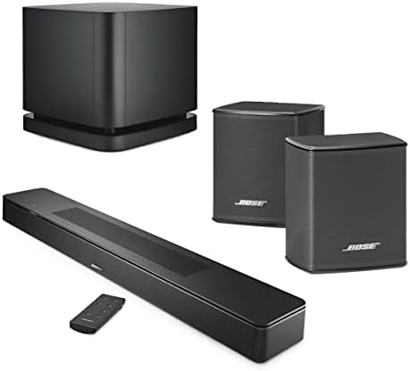 Bose New Smart Dolby Atmos Soundbar  Black Bundle with Wireless Surround Speakers  Pair   Bass Module 500