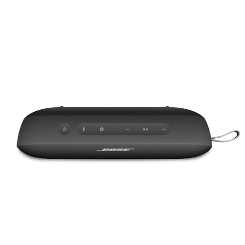 Bose SoundLink Flex Portable Bluetooth Speaker 2nd Gen Portable Outdoor Speaker with Hi Fi Audio Up to 12 Hours Battery Life Waterproof and Dustproof Black
