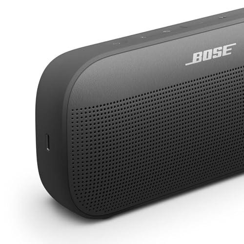 Bose SoundLink Flex Portable Bluetooth Speaker 2nd Gen Portable Outdoor Speaker with Hi Fi Audio Up to 12 Hours Battery Life Waterproof and Dustproof Black