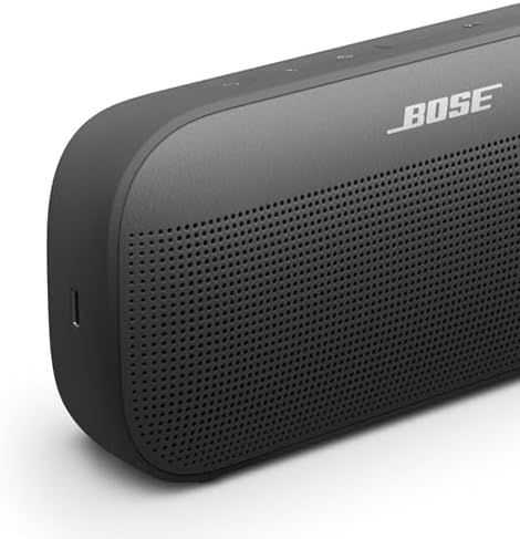 Bose SoundLink Flex Bluetooth Speaker  2nd Gen    Portable Outdoor Speaker with Hi Fi Audio  Waterproof and Dustproof  USB C  Up to 12 Hours Battery Life  Black