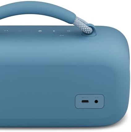 Bose SoundLink Max Bluetooth Speaker   Portable Wireless Party Speaker  IP67 Waterproof  Rope Handle  Up to 20 Hours of Playtime  USB C  Built in 3 5mm AUX Input  Blue Dusk