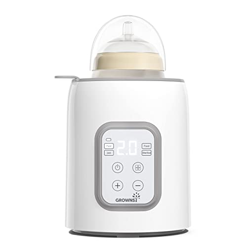 Bottle Warmer  GROWNSY 8 in 1 Fast Baby Milk Warmer with Timer for Breastmilk or Formula  Accurate Temperature Control  with Defrost  Sterili zing  Keep  Heat Baby Food Jars Function
