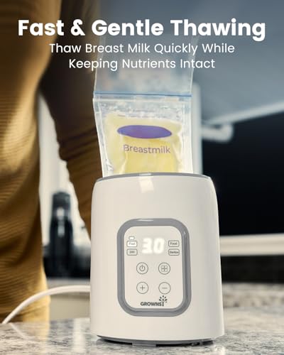Bottle Warmer  GROWNSY 8 in 1 Fast Baby Milk Warmer with Timer for Breastmilk or Formula  Accurate Temperature Control  with Defrost  Sterili zing  Keep  Heat Baby Food Jars Function
