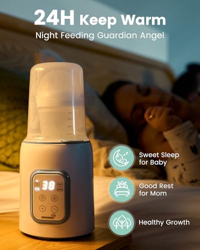 Bottle Warmer  GROWNSY 8 in 1 Fast Baby Milk Warmer with Timer for Breastmilk or Formula  Accurate Temperature Control  with Defrost  Sterili zing  Keep  Heat Baby Food Jars Function