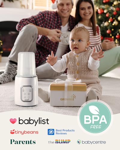 Bottle Warmer  GROWNSY 8 in 1 Fast Baby Milk Warmer with Timer for Breastmilk or Formula  Accurate Temperature Control  with Defrost  Sterili zing  Keep  Heat Baby Food Jars Function