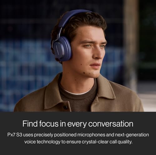 Bowers & Wilkins Px7 S3 Over Ear Headphones  High Resolution Sound  Comfortable Fit  Bluetooth  Active Noise Cancelling & Transparency Mode  30 Hour Playtime  Quick Charge Support  Anthracite Black