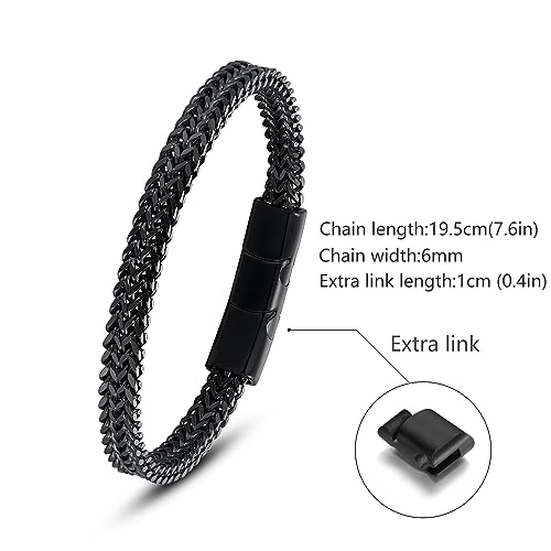 Bracelets for Men Stainless Steel Magnetic Clasp Franco Chain Mens Bracelet