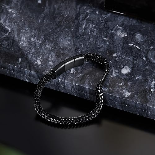 Bracelets for Men Stainless Steel Magnetic Clasp Franco Chain Mens Bracelet