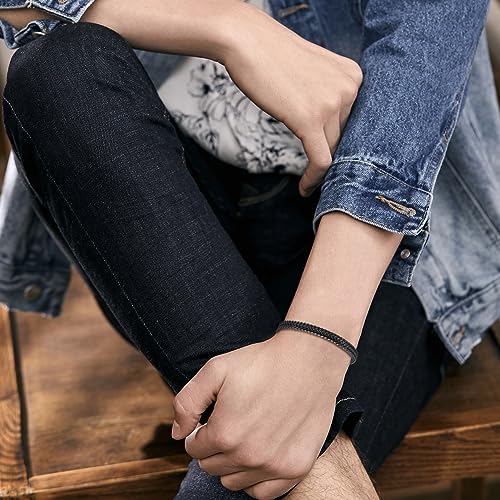 Bracelets for Men Stainless Steel Magnetic Clasp Franco Chain Mens Bracelet