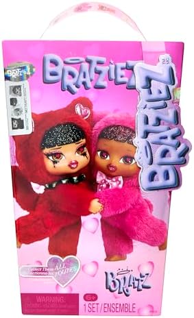 Bratz Bratziez Sweetheartz Plush Blind Box with Charm Clip and Accessory, Collectible Characters