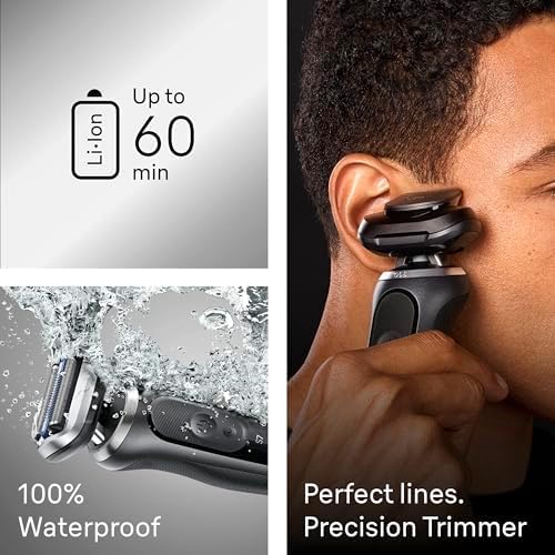 Braun Electric Shaver for Men  Series 7 7185cc  Waterproof  Wet & Dry Shave  Shaving Kit with SmartCare Center and Beard Trimmer  3 Shave Modes  60 Minute Battery Runtime  10 Piece Set