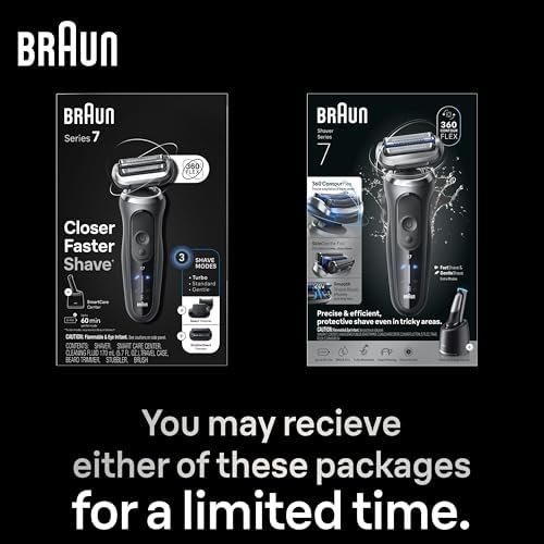 Braun Electric Shaver for Men  Series 7 7185cc  Waterproof  Wet & Dry Shave  Shaving Kit with SmartCare Center and Beard Trimmer  3 Shave Modes  60 Minute Battery Runtime  10 Piece Set