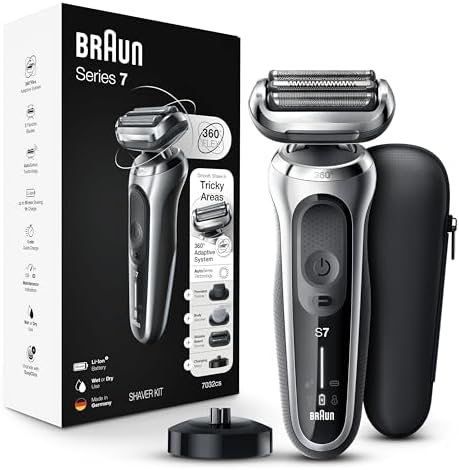 Braun Electric Shaver for Men  Series 7 7185cc  Waterproof  Wet & Dry Shave  Shaving Kit with SmartCare Center and Beard Trimmer  3 Shave Modes  60 Minute Battery Runtime  10 Piece Set