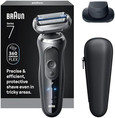 Braun Electric Shaver for Men  Series 7 7120s  Wet & Dry Shave  Turbo & Gentle Shaving Modes  Waterproof Foil Shaver  with Precision Trimmer  Space Grey
