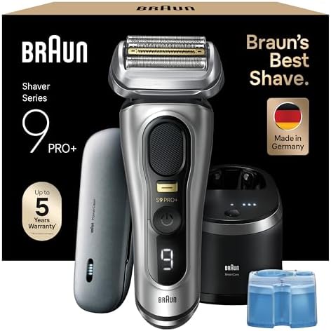 Braun Series 9 PRO  9577cc Electric Razor for Men  5 Pro Shave Elements & Precision Long Hair Trimmer  6in1 SmartCare Center  PowerCase for Mobile Charging  Wet & Dry  60min Battery Runtime