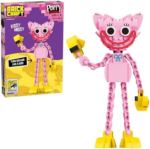 Brickcraft Poppy Playtime Kissy Missy Building Set 240 Pieces Collectible Pink Figure Toy with Articulated Limbs SDCC 2025 Limited Edition Construction Set for Kids Ages 8 Plus Official Licensed Toy