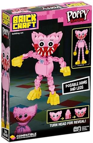 Brickcraft Poppy Playtime Kissy Missy Building Set 240 Pieces Collectible Pink Figure Toy with Articulated Limbs SDCC 2025 Limited Edition Construction Set for Kids Ages 8 Plus Official Licensed Toy