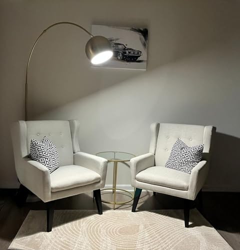 Brightech Olivia Floor Lamp  Arc Lamp for Living Rooms  Standing Lamp with LED Light Bulbs for Bedroom Reading  Great Living Room Décor  Tall Lamp for Offices   Brass/Gold