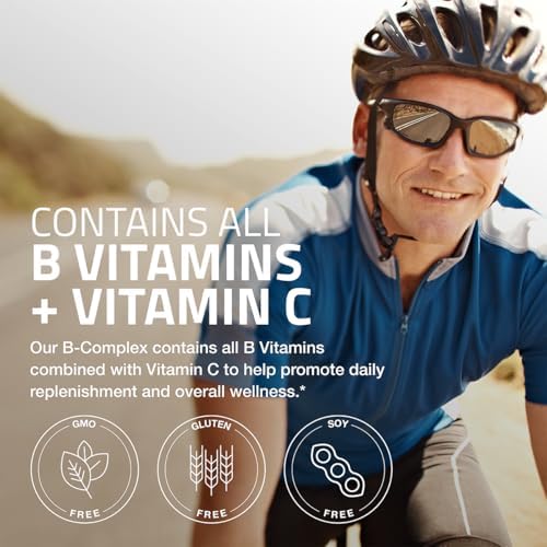 Bronson Vitamin B Complex with Vitamin C   Immune Health  Energy Support & Nervous System Support   Non GMO  250 Vegetarian Capsules