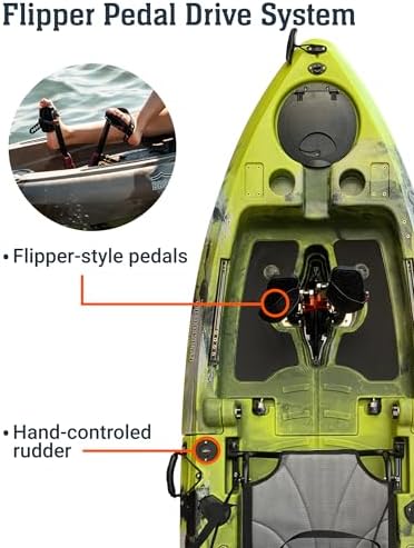 Brooklyn 8 0 Foldable Pedal Fishing Kayak  Compact Sit on Top Single Kayak with Pedal Drive  Rudder Steering  Storage & Aluminum Seat