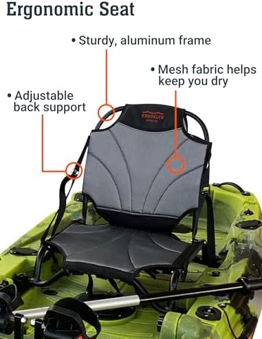 Brooklyn 8 0 Foldable Pedal Fishing Kayak  Compact Sit on Top Single Kayak with Pedal Drive  Rudder Steering  Storage & Aluminum Seat
