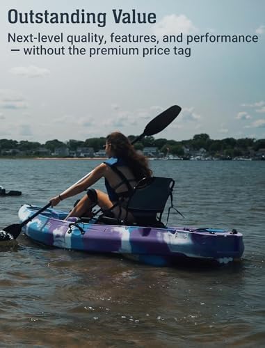 Brooklyn 8 0 Foldable Pedal Fishing Kayak  Compact Sit on Top Single Kayak with Pedal Drive  Rudder Steering  Storage & Aluminum Seat
