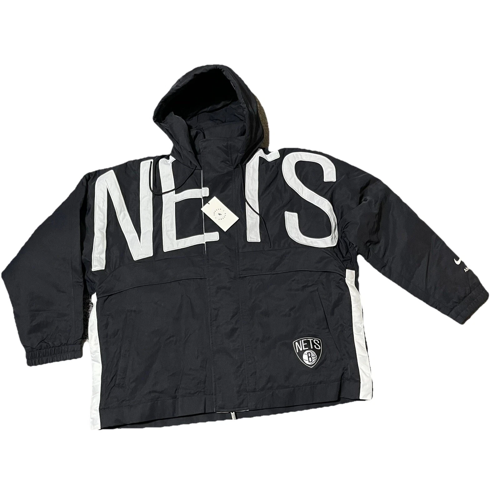 talla L - Brooklyn Nets Nike x Ambush Jacket Women L Black DB8576 010 Hooded Zip NBA NEW