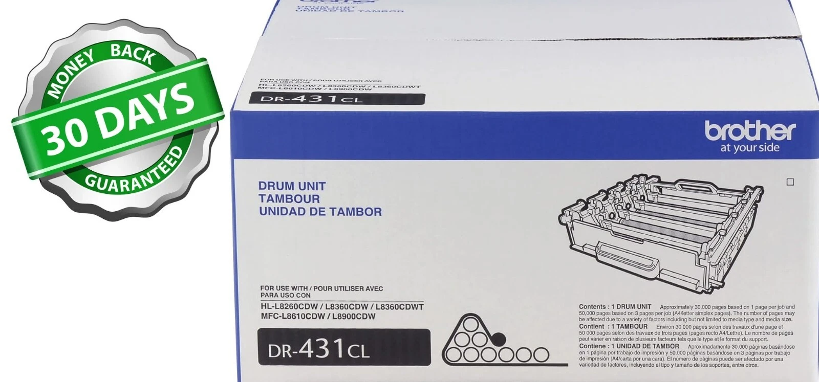 Brother Genuine DR431 Drum Unit DR431CL   Free Shipping   OPEN BOX 