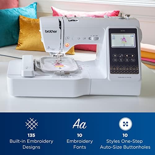 Brother SE700 Sewing and Embroidery Machine  Wireless LAN Connected  135 Built in Designs  103 Built in Stitches  Computerized  4 x 4 Hoop Area  3 7 Touchscreen Display  8 Included Feet  White