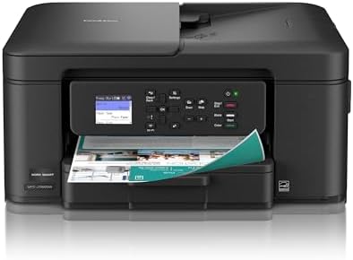 Brother Work Smart 1360 Wireless Color Inkjet All in One Printer with Automatic Duplex Printing and 1 8  Color Display   Includes Refresh Subscription Trial 1   MFC J1360DW   Uses LC501 Series Inks 