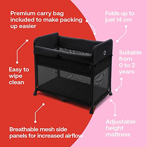 Bugaboo Stardust Playard   Portable Indoor and Outdoor   Foldable On The Go Play Yard   1 Second Unfold   Black