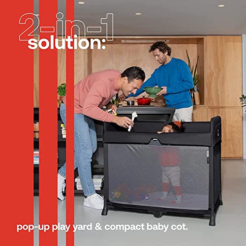 Bugaboo Stardust Playard   Portable Indoor and Outdoor   Foldable On The Go Play Yard   1 Second Unfold   Black