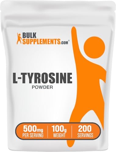 BulkSupplements com L Tyrosine Powder   Sports Nutrition  Amino Acid Supplement   Unflavored & Gluten Free  500mg per Serving  100g  3 5 oz   Pack of 1
