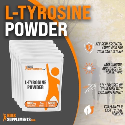 BulkSupplements com L Tyrosine Powder   Sports Nutrition  Amino Acid Supplement   Unflavored & Gluten Free  500mg per Serving  100g  3 5 oz   Pack of 1
