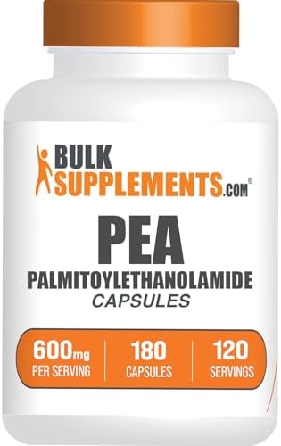 BulkSupplements com Palmitoylethanolamide Capsules   Pea Supplement  Palmitoylethanolamide 600mg for Immmune Support   Gluten Free  1 Capsule per Serving  180 Capsules  Pack of 1