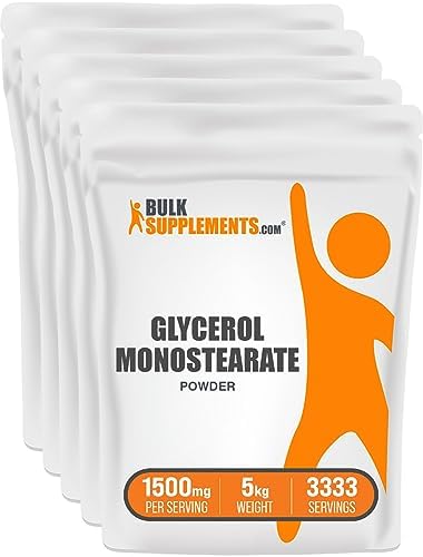 BulkSupplements com Glycerol Monostearate Powder   Glycerol Supplement  GMS Powder   Unflavored  Food Grade & Gluten Free  1 5g per Serving  500g  1 1 lbs   Pack of 1 