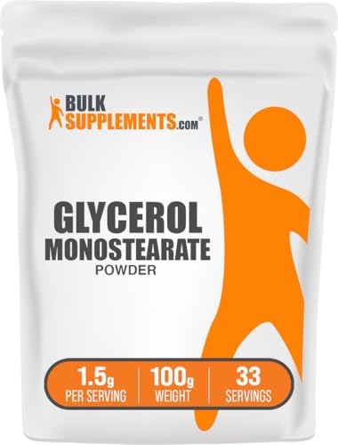 BulkSupplements com Glycerol Monostearate Powder   Glycerol Supplement  GMS Powder   Unflavored  Food Grade & Gluten Free  1 5g per Serving  1kg  2 2 lbs   Pack of 1 