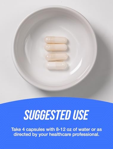 BulkSupplements.com Cápsulas de Glicinato de Magnesio - Suplemento de Magnesio, Forma Altamente Absorbida - Sin Gluten, 4 Cápsulas por Porción (400mg), 240 Unidades (Paquete de 1)