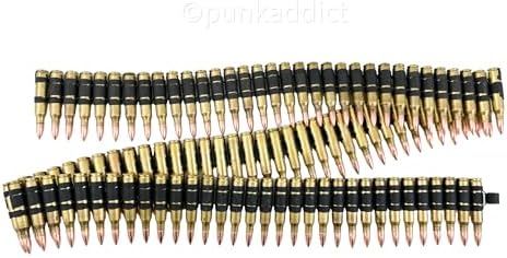 Bullet Belt M16  223 Caliber Black Metal Link Brass Shell Copper Tips USA Made