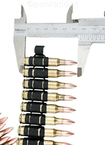 Bullet Belt M16  223 Caliber Black Metal Link Brass Shell Copper Tips USA Made