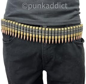 Bullet Belt M16  223 Caliber Black Metal Link Brass Shell Copper Tips USA Made