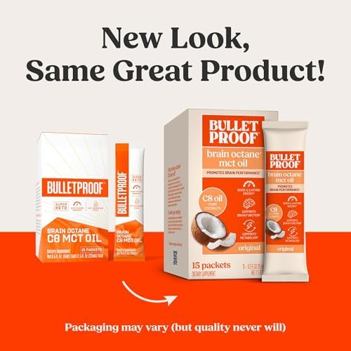 Bulletproof Brain Octane C8 MCT Oil  32 Ounces  Keto Supplement for Sustained Energy and Fewer Cravings