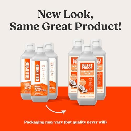 Bulletproof Brain Octane C8 MCT Oil  32 Ounces  Keto Supplement for Sustained Energy and Fewer Cravings