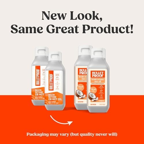 Bulletproof Brain Octane C8 MCT Oil  32 Ounces  Keto Supplement for Sustained Energy and Fewer Cravings