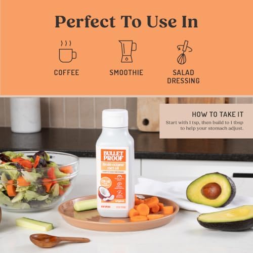 Bulletproof Brain Octane C8 MCT Oil  32 Ounces  Keto Supplement for Sustained Energy and Fewer Cravings