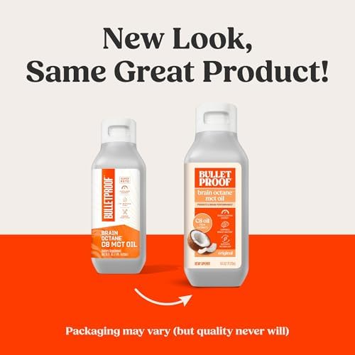 Bulletproof Brain Octane C8 MCT Oil  32 Ounces  Keto Supplement for Sustained Energy and Fewer Cravings