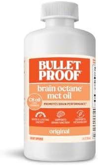 Bulletproof Brain Octane C8 MCT Oil  32 Ounces  Keto Supplement for Sustained Energy and Fewer Cravings