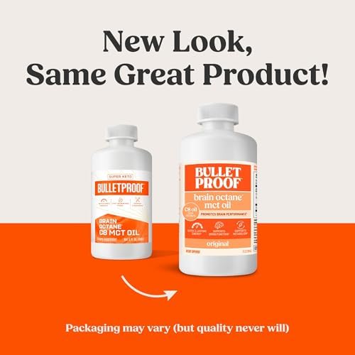 Bulletproof Brain Octane C8 MCT Oil  32 Ounces  Keto Supplement for Sustained Energy and Fewer Cravings