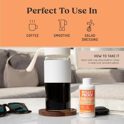 Bulletproof Brain Octane C8 MCT Oil  32 Ounces  Keto Supplement for Sustained Energy and Fewer Cravings