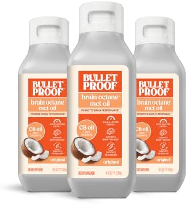 Bulletproof Brain Octane C8 MCT Oil  32 Ounces  Keto Supplement for Sustained Energy and Fewer Cravings